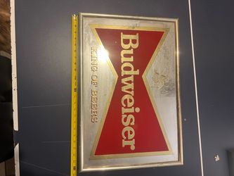 Budweiser King of Beers Bar Mirror Sign