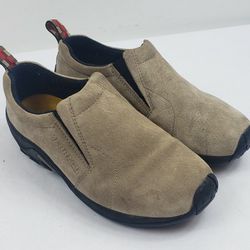 Merrell Jungle Moc Classic Taupe Womens Size 8 M Suede Slip-On Loafer Shoes