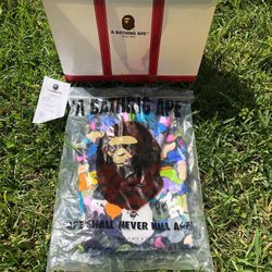 bape multi camo wide fit pullover hoodie size medium 