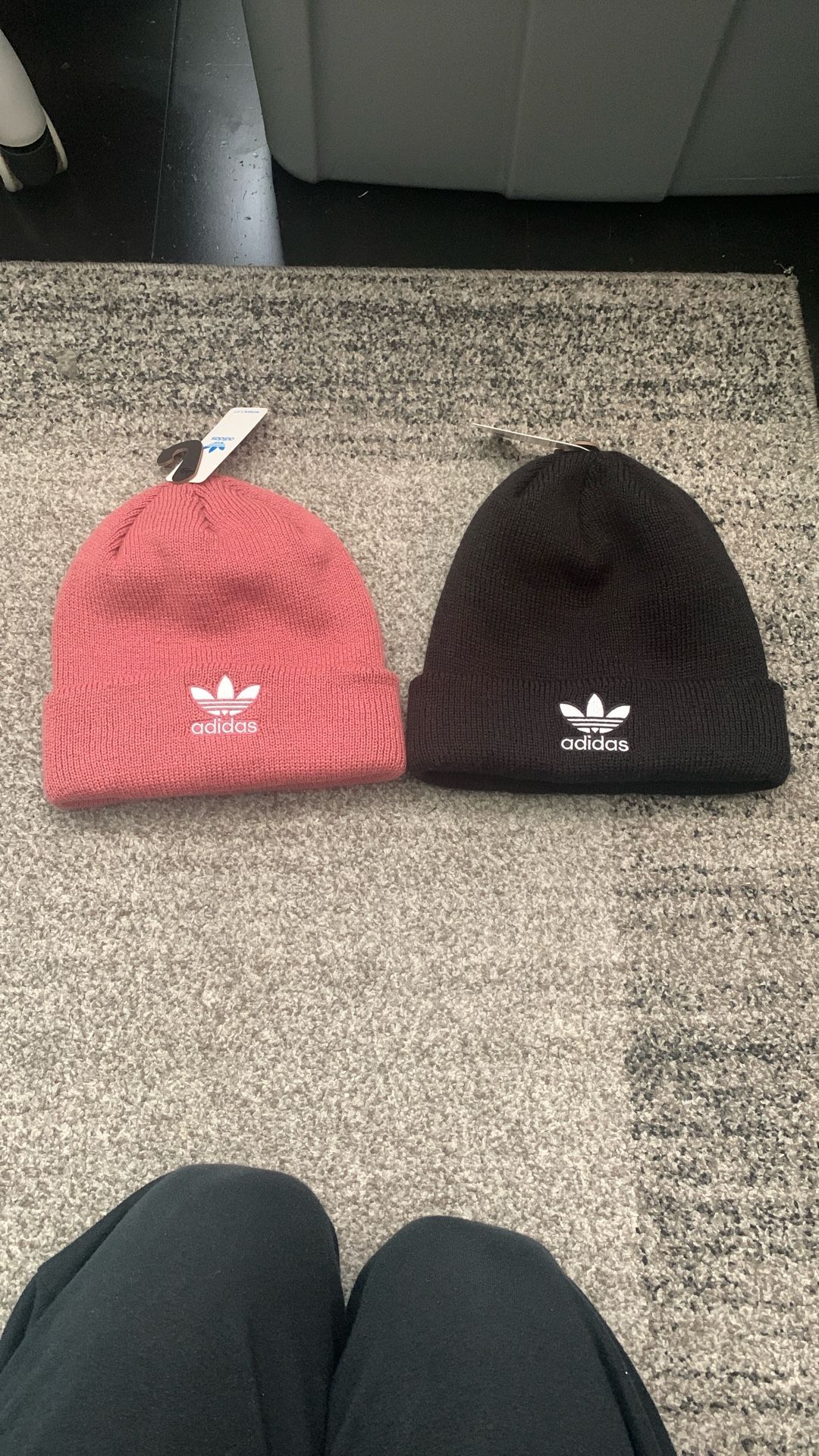 Adidas 2pk Beanies Black And Pink