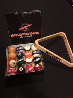 Harley Davidson billiards balls and triangle $75