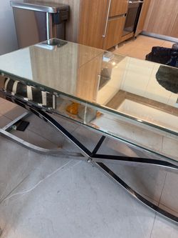 Mirror glass coffee table