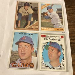 4 Vintage Topps Ron Santo Baseball Cards 1962 To 1970 Chicago Cubs Legend HOF HBV $124