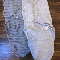 SwaddleMe Adjustable Baby Swaddles – 0–3 Months – Set of 2 – Neutral Gray