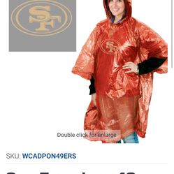  Red Rain Poncho 49ers