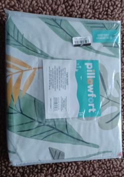Twin Duvet Set Botanical Garden Green New 100 % Cotton
