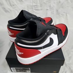 New Air Jordan 1 Low 'Bred Toe 2.0' Varsity Red, Size 13