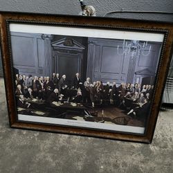 The Signing of the Constitution By Louis S Glanzman Wall Portrait Framed Photo 26x21