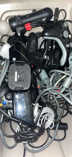Tote of Xbox cables and controllers Wii accessories as is all for $25