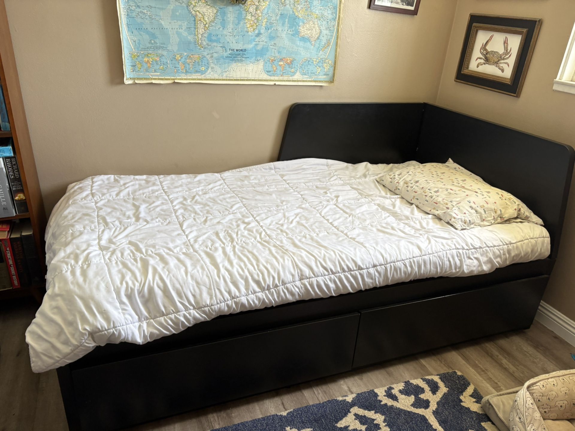 Twin Trundle Bed With Storage Black
