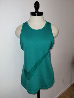 NIKE Women's Teal Big Nike Check Logo Athletic Tank Top Size Large EUC