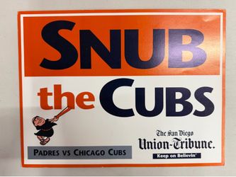 San Diego Padres Snub The Cubs 1997 San Diego Union Tribune Promotional Poster