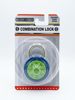 Tool Bench Combination Lock | Blue Green Dial Padlock | Secure Your Gear | New Sealed