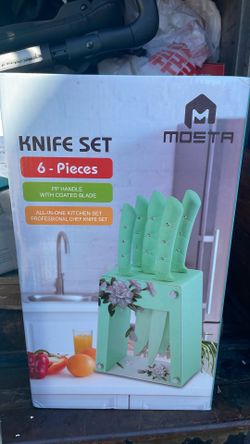 Green 6piece knife set New 
