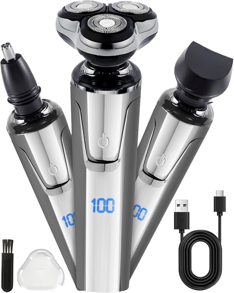 Brand New    Head Shavers for Bald Men, 7 D Magnetic Detachable Electric Head Shaver, IPX7 Waterproof Wet Dry Body Bald Head Shaver, LED Display Recha