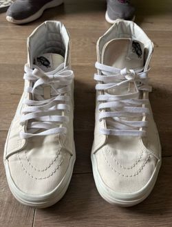 Men’s White Leather Vans Shoes