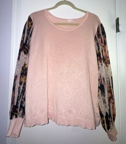 LuLaRoe Penny Mixed Media Sleeve Top - Woman’s Size X-Large (XL)