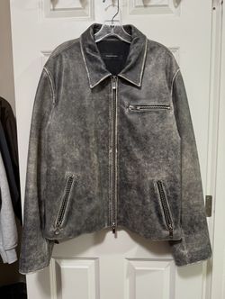 Pearled Ivory Distressed Blouson Jacket