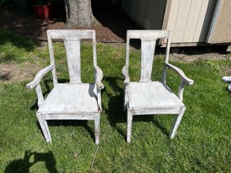 Rustic Weathered Wood Chairs (Set of 2)