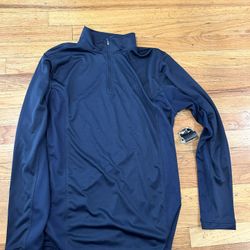 Adidas Front Zip Long Sleeve Shirt Navy Medium