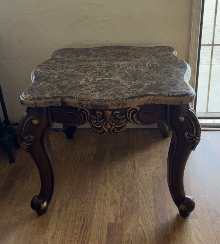 Traditional Old Table Marble Top