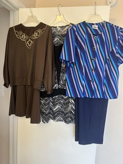 3 Women’s Suits L-XL In Excellent Condition .Yellow Jacket  Is Free With Purchase. Each Suite$10