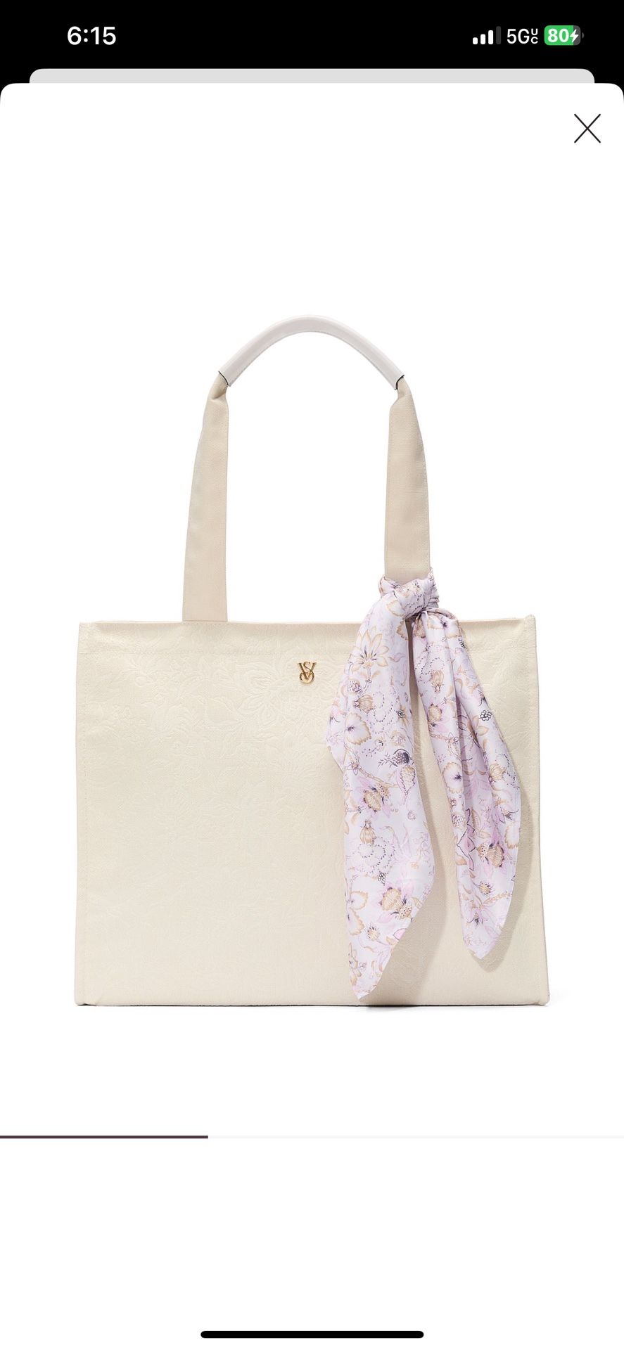 Floral Embossed Tote Bag