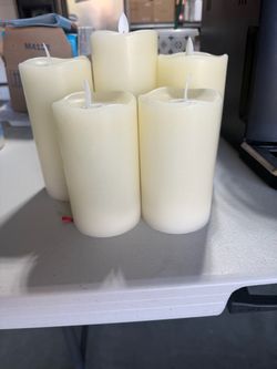 Ivory Pillar Candles Set of 5