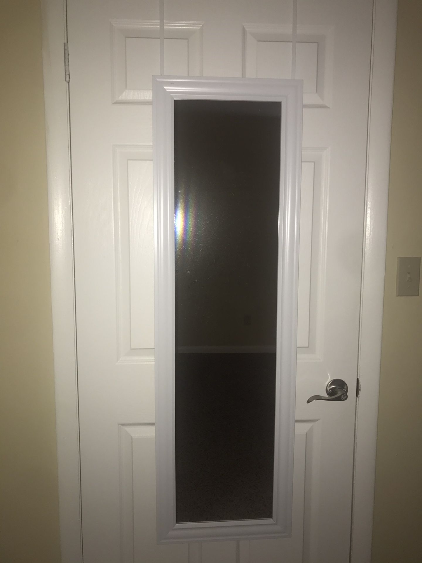 Over-The-Door White Mirror