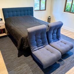Queen Headboard, Rug And Gaming Chairs