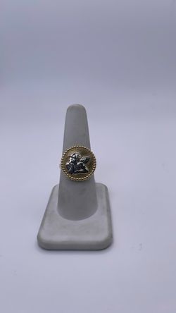 14k gold circular angel ring
