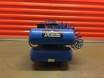 Mech power air compressor 2hp twin tank