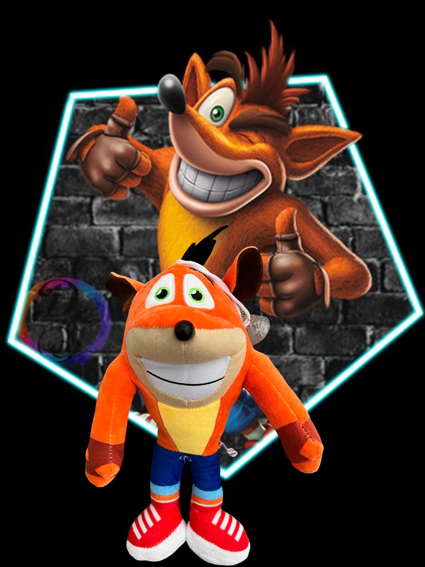 Crash Bandicoot Plush Figure With Suction Cup