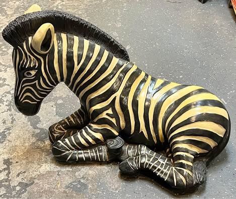 Large Ceramic Zebra Statue
