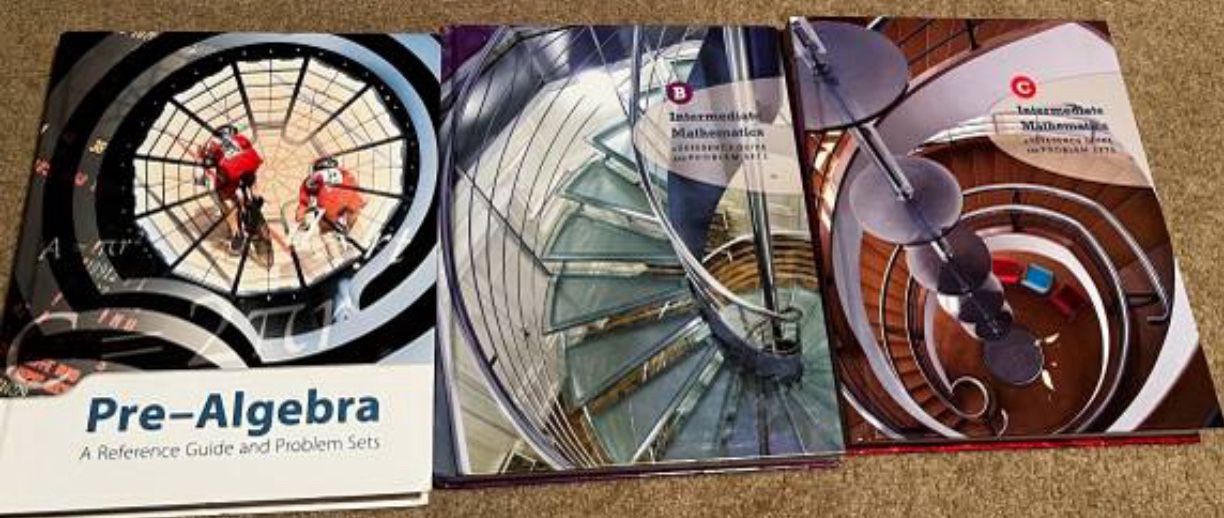 Set Math Text Books pre-Algebra B Intermediate Mathematics C Intermediate Mathematics