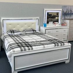 ALLURA WHITE LED PANEL BEDROOM SET
