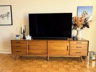 West Elm Mid-Century Media Console (96") - Acorn Finish