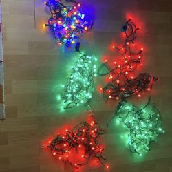 5 Strings Of LED Christmas Lights 2 Red 2 Green 1 Multi Indoor/outdoor