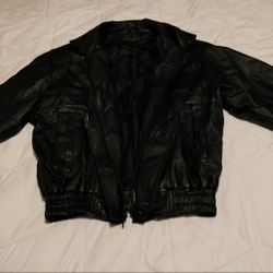 Men's Black Leather Jacket. New $50