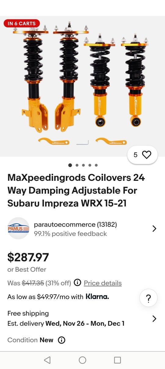 Subaru Coilovers 