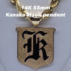 14K 20mm & 55mm double side Kanaka Maoli pendents re-stock chain sell separately 