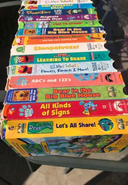 Variety of children’s VHS videos, total of 23. No delivery. Price firm. If Listed It’s Still Available