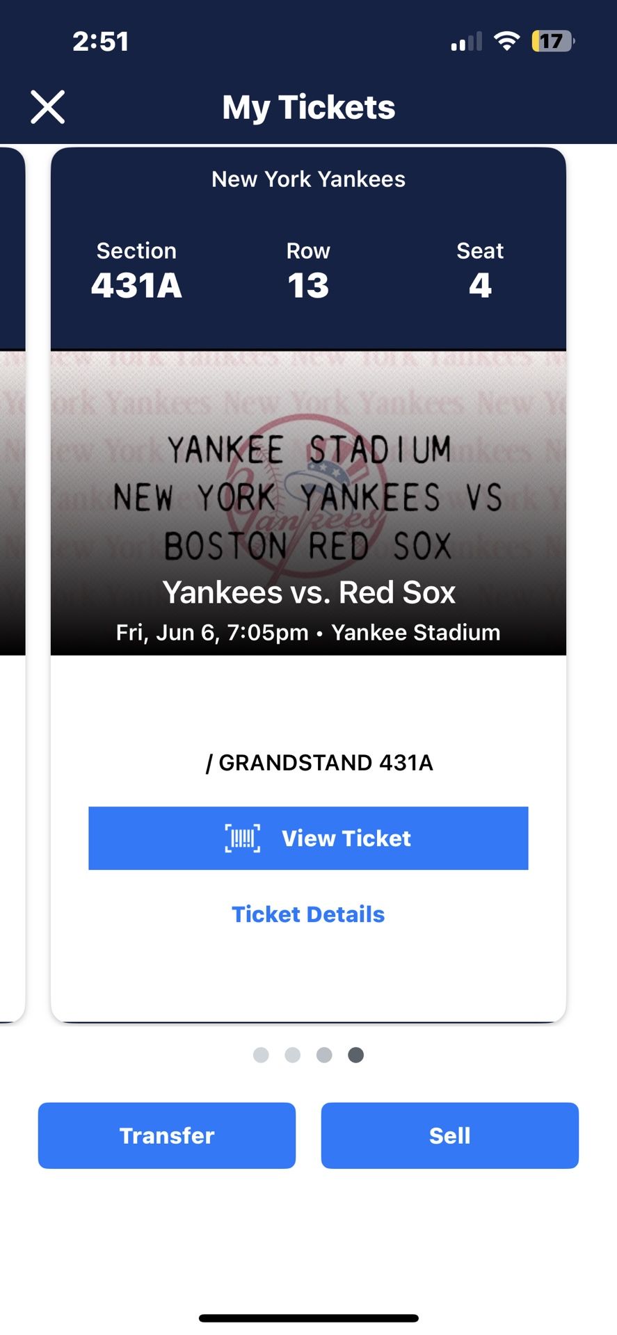 4 Yankees Vs. Red Sox Tickets