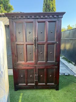 Free Large Dark Wood Armoire Cabinet