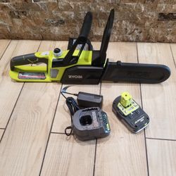 RYOBI ONE+ 18V 10 in. Cordless Battery Chainsaw with 1.5 Ah Battery and Charger