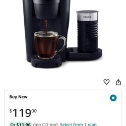 KLatte Single Serve Coffee-maker KCup Coffee Machine and Latte Maker, Milk Frother, Compact Design, 6-12 oz Cup Sizes, Café-Quality Performance Espres