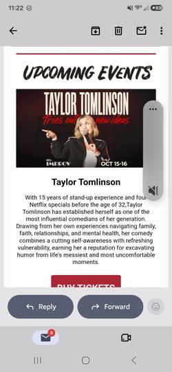 Taylor Tomlinson: Tries Out New Ideas Brea Improv 2 TICKETS