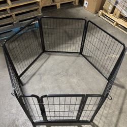 24” 6 Panels Dog Playpen Indoor Outdoor Heavy Duty Puppy Exercise Pen Metal Pet Fence for RV Camping