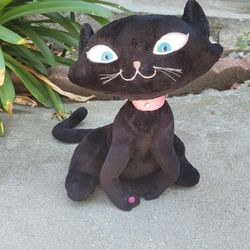 Vtg Russ Pinkies Palace Plush Black Cat 