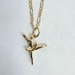 14K Gold Ballerina Charm